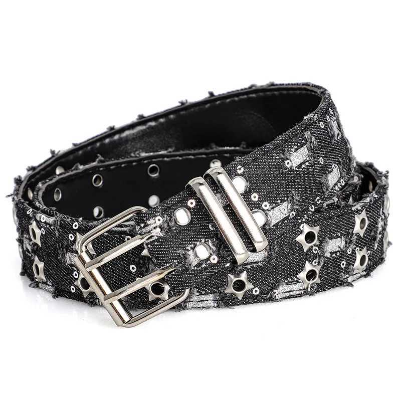 New Fashion Luxury Womens Belt Punk Trend Jeans Accessories Denim Girdle HipHop Y2k Star Hollowed Pin Buckle BeltFor Men WomenXJ251023