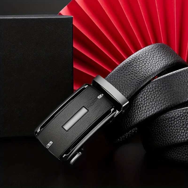 Mens Automatic Ratchet Belt with Alloy Buckle Leather Waist Straps for Business Belts for Men Plus Size 130 140 150 160 170cmXJ251023
