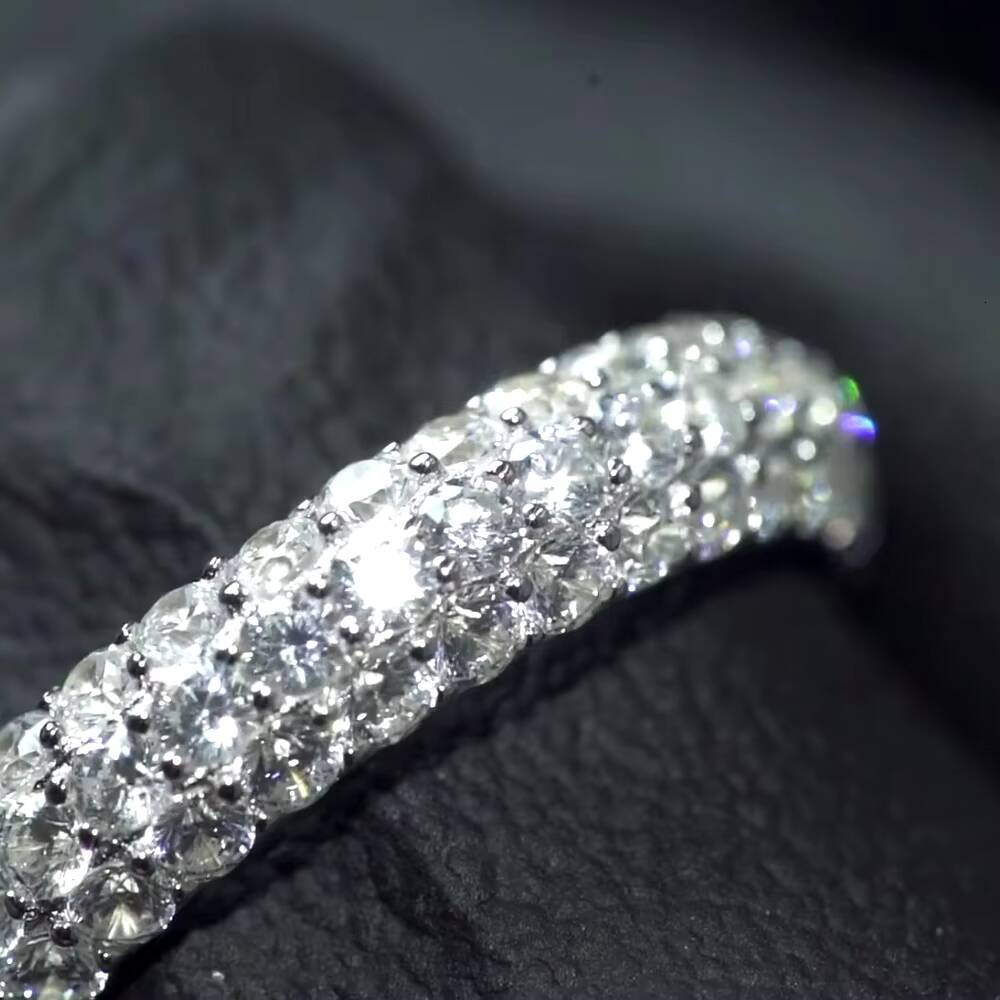 925 Sterling Silver 10K14K18K Gold Premium VVS D Custom Moissanite Iced Out Hip Hop Pinky Ring for Men With Certificate