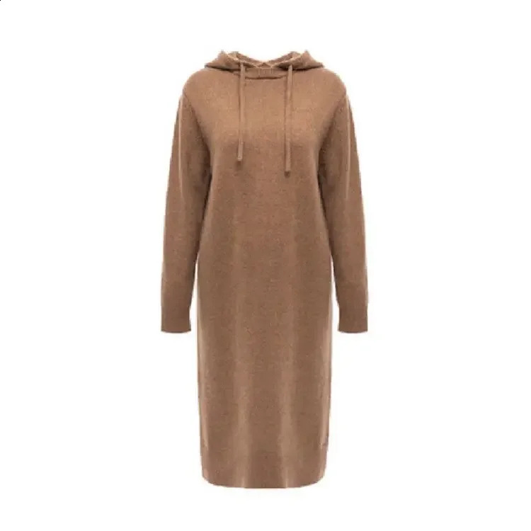 Korean Style Thickened Knitted Hat Womens Dress Autumn Winter Arrival MidLength Sweater Dress Female Base Shirt Dress 251023