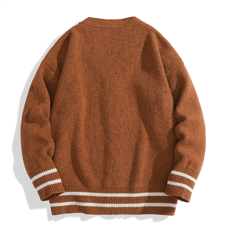 Cardigan Men Sutumn Winter Knitted Sweater Jacket Long Sleeve Casual V Neck Man Cardigans Fashion Streetwear Clothing Top 251023