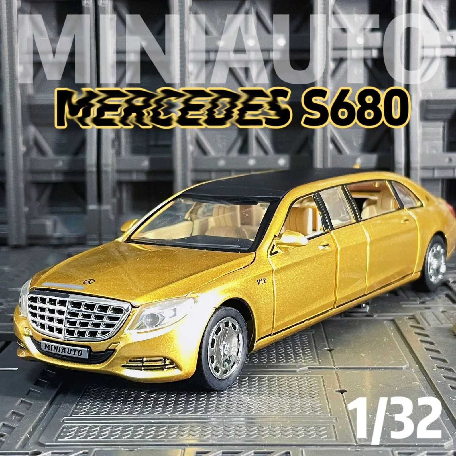 132 S650 Alloy Car Model Children Toy Car SixDoor Extended Version Simulation Car Collection Gift A85 for MercedesBenz MaybacT251023