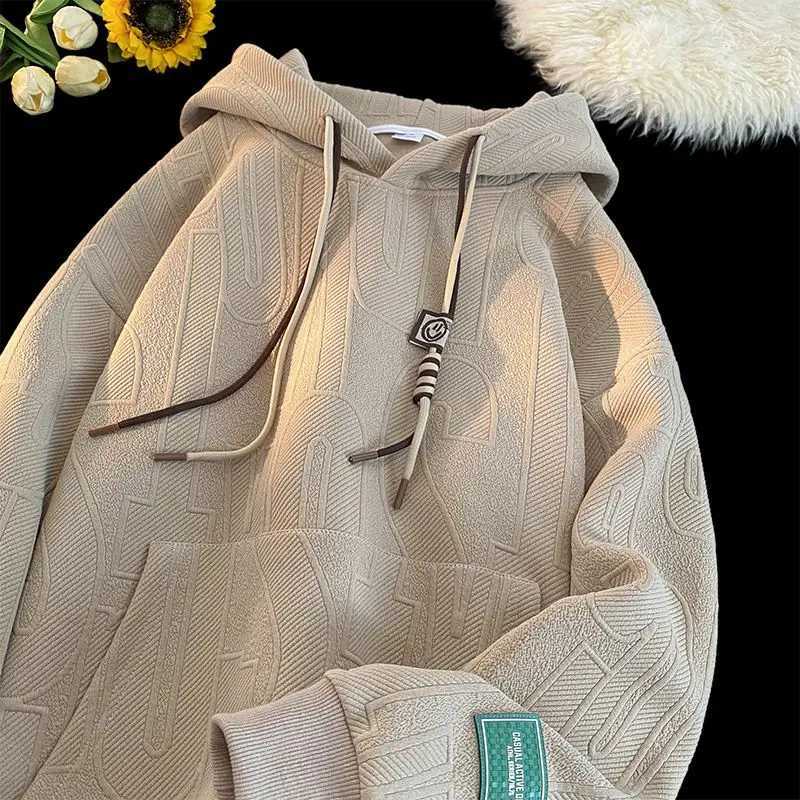 Autumn Mens Sweatshirts Long Sleeve Solid Crewneck Hoodie Male Turtleneck Streetwear Winter Warm Jacket Sport CoatsT251023