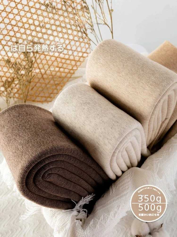 Women Leggings Autumn Winter Thick Velvet Skinny Pants Cotton High Elasticity Solid Oatmeal Fleece Womens Leggings with SocksT251023