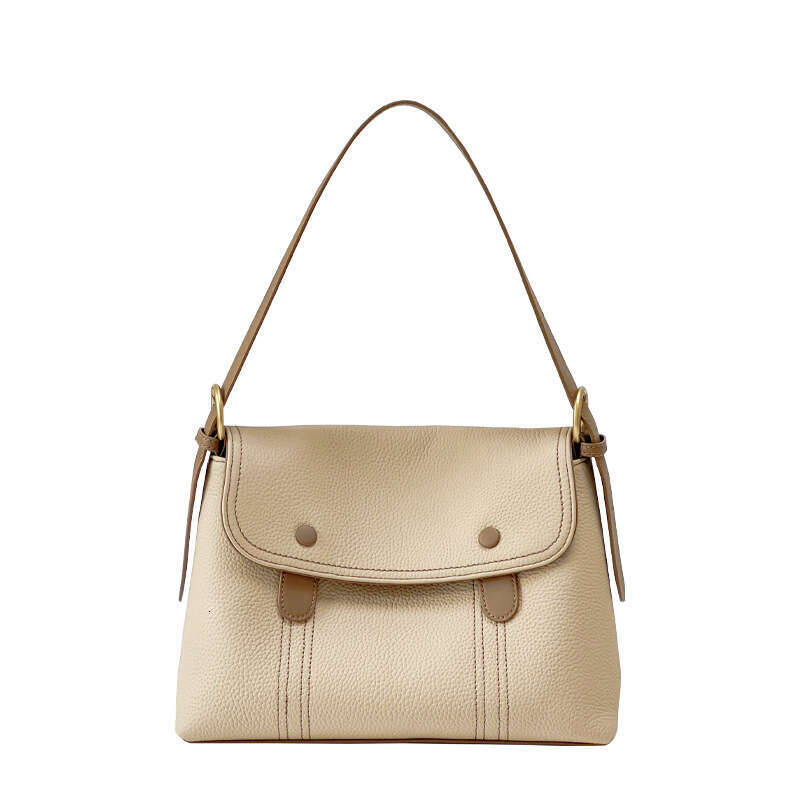 Genuine Leather Women S Color Block Panda Eye Design New Large Capacity Tote Top Layer Cowhide Commuter Underarm Bag Single Shoulder High Quality High