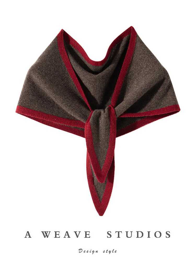 ADDONEE Women 100 Cashmere Scarf Autumn Winter Triangle Scarf Office Lady Luxury Grace Simple Style Cashmere Knitwear Shawls J251113