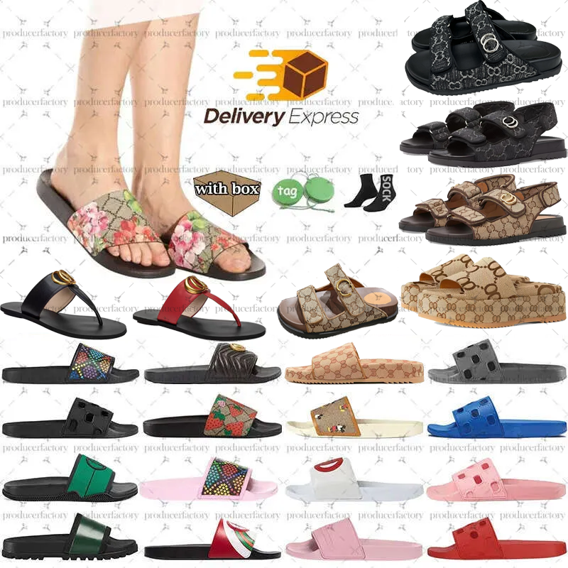 Designers Sandals Slides Flat Rubber Slippers Multicolour Canvas Floral Flowers Sandale Summer Pantoufle Womens Mens Sneakers Beach Shoe classic sandal