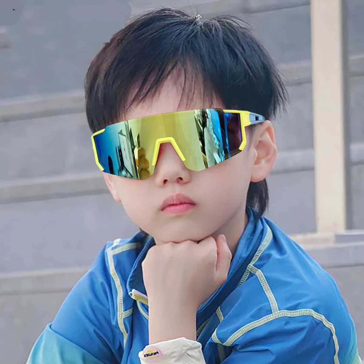 2025 Fashion Childrens Sunglasses Boy Trend Outdoor Cycling Sun Glasses Girls Uv Protection Colorful Lens Sports Eyewear KidsW251023