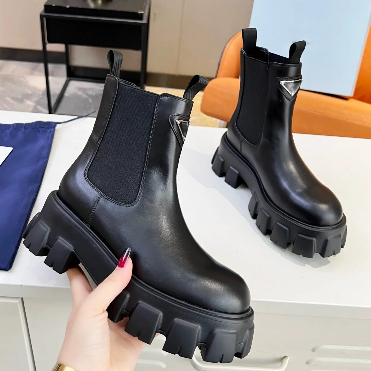 Boots Designer Women Platform Boots Luxury Round Toes Fall Winter Knee High Quality Slip on Classic Casual Waterproof Footwear Cowboy Booties Winter 35-40