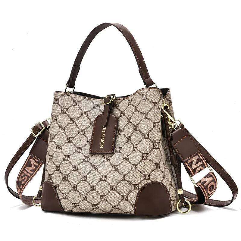 Fashion Print Bag High Quality Shoulder Crossbody Female Women Handbag Purses Trend Designer Retro Bucket Bags
