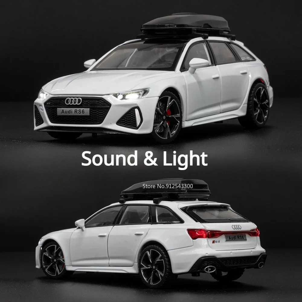 132 RS6 Car Model Toy Simulation Alloy Diecast Doors Opened Sound Light Shock Absorption Vehicle Models Ornaments Child GiftsT251023