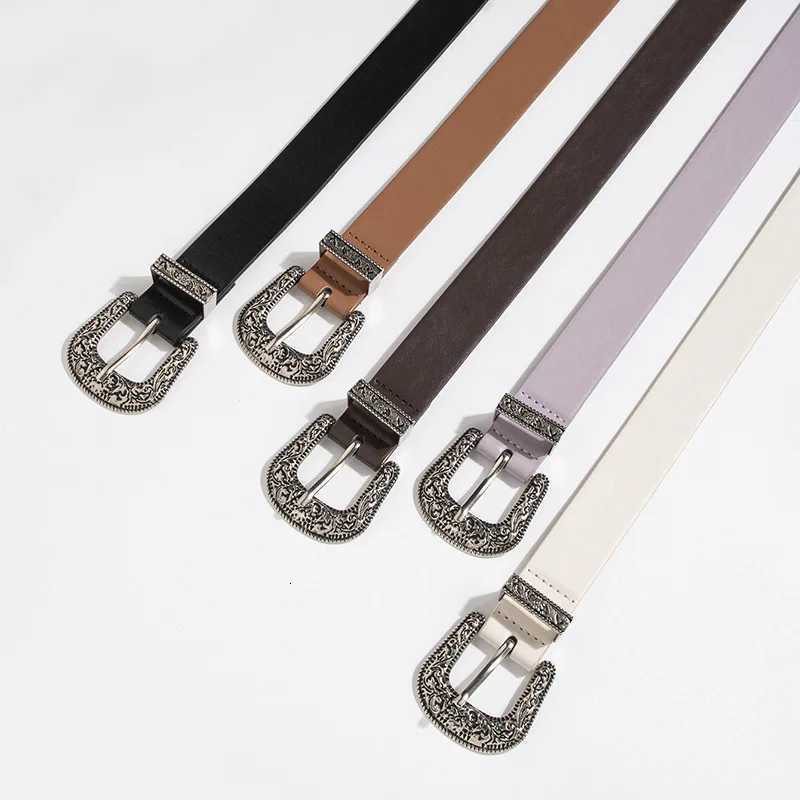 1pc New Womens Western Handsome Fashion Carving Retro PU Belt Neutral Personality Trendy Womens BeltXJ251023