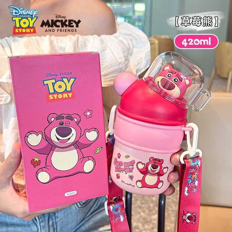 Disney 420ml Mickey Mouse Buzz Lightyear 316 Kids Strawberry Bear Thermal Mug Outdoor Portable Mug Office Thermal Mug GiftsXJ251023
