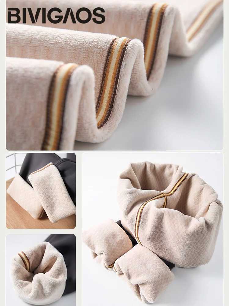 BIVIGAOS Autumn Winter Snowflake Velvet Warm Sharkskin Leggings Women Thick Tight Fitting Grid Fleece Slim Casual Sport LeggingsT251023