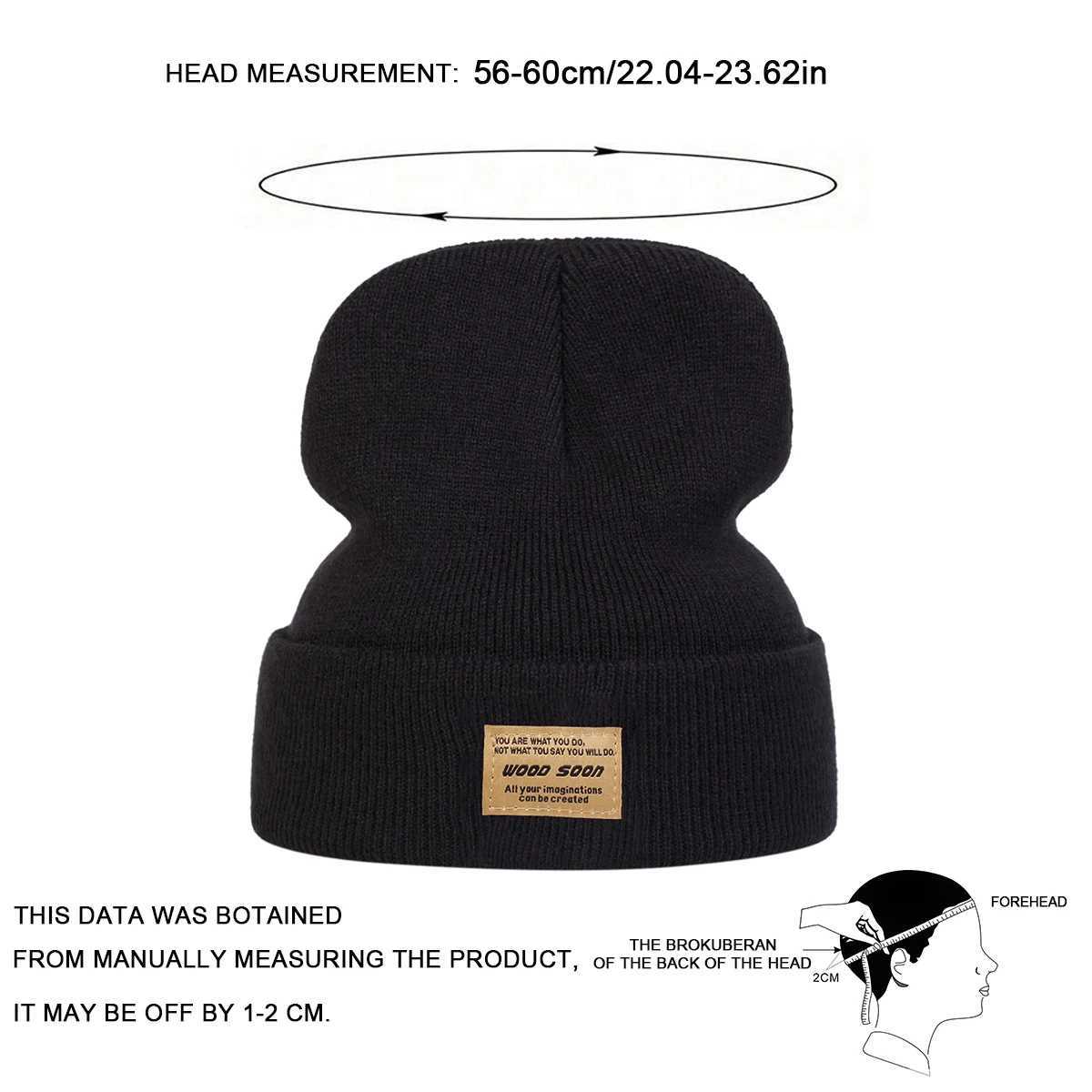 Unisex WOOD SOON Sewing Label Beanies Hats Autumn and Winter Warm Knitted Hat Hip Hop Boy Girls CapsXJ251023