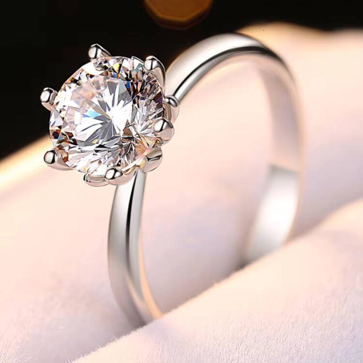 Hot Sale Moissanite Jewelry Rings 1carat Engagement Moissanite Diamond Sterling Silver Ring for Women
