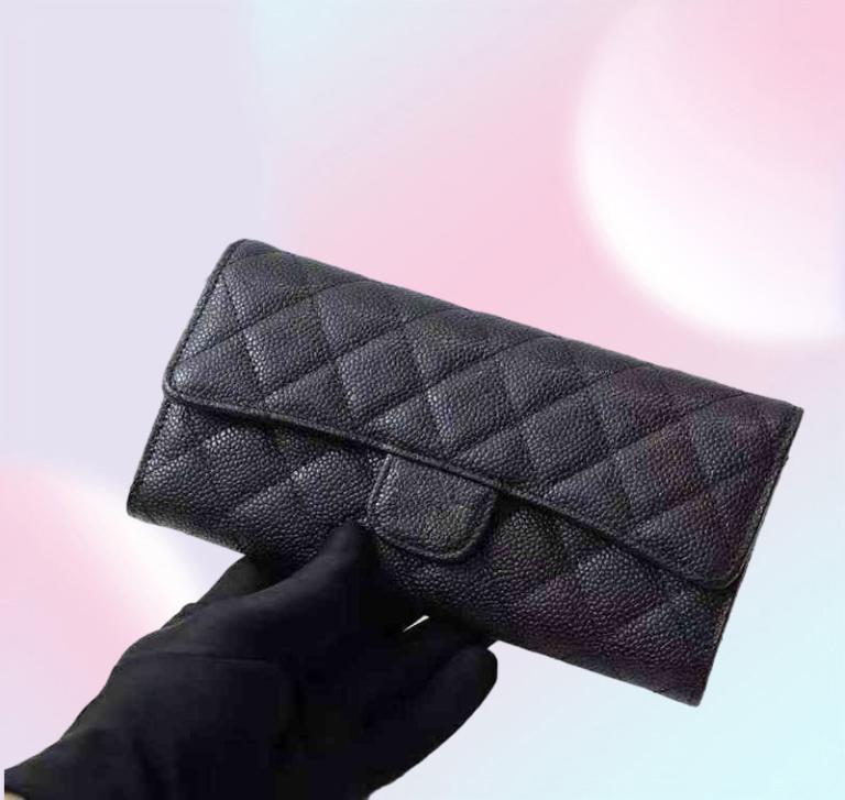 Luxury women Wallet designer famous brand and lambskin leather Wallet 2019 new caviar Long Wallet hight quality ship X2203311017626