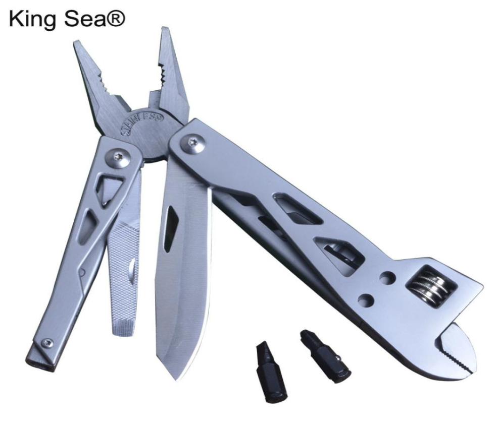 King Sea Adjustable Wrench Multi Pliers Multifunction Knife Multitool Screwdriver Folding Pliers Outdoor Tactical Handl Tools Y2006212916
