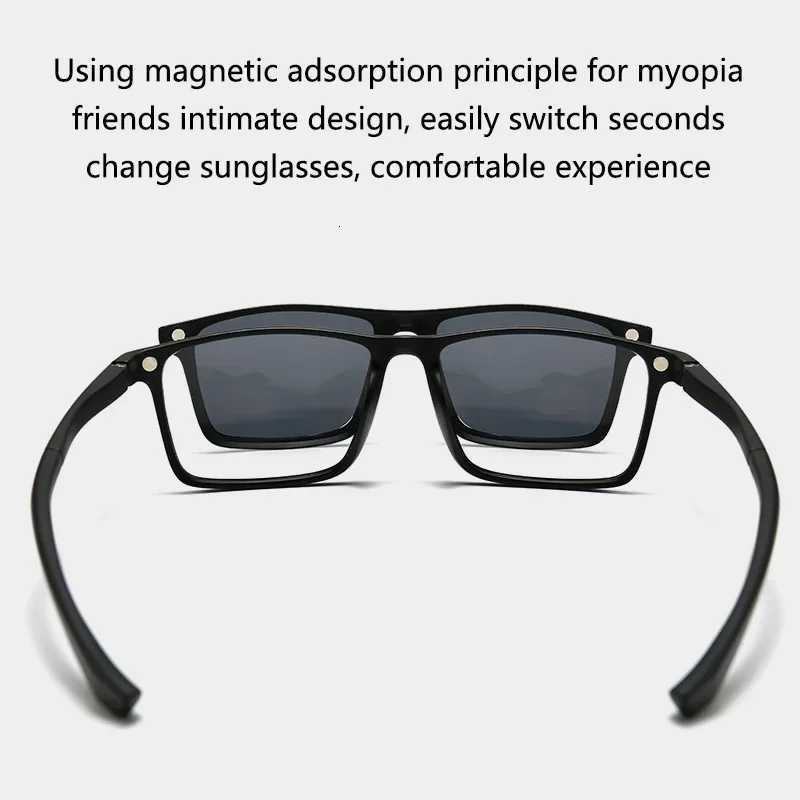 6 In 1 Clip On Glasses Men Women TR90 Polarized Optical Magnetic Sunglasses Clip Magnet Sunglasses Prescription Glasses FrameW251023