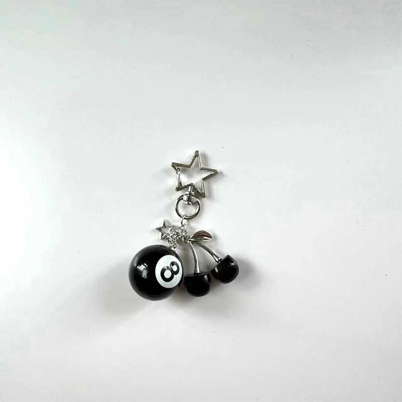 1PC Fashion 8 Ball Fruit Cherry Star Keychain Phone Accessories Y2K Handmade Creative 8 Ball Cherry Keychain Accessories Z251023