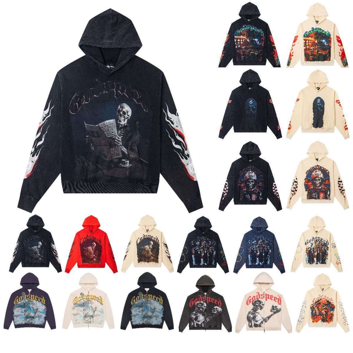 hoodie speed Long Sleeve Top Spring Round Neck Graphic Sweatshirt C High Street Lothing Tops Tee Shirts For Men Designer Mens God Speed T Shirt