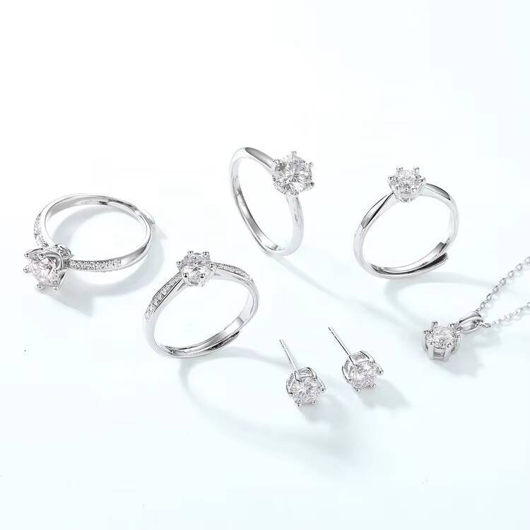 Fashion Luxury Moissanite Jewelry Stackable Rings Engagement Bridal Finger Ring