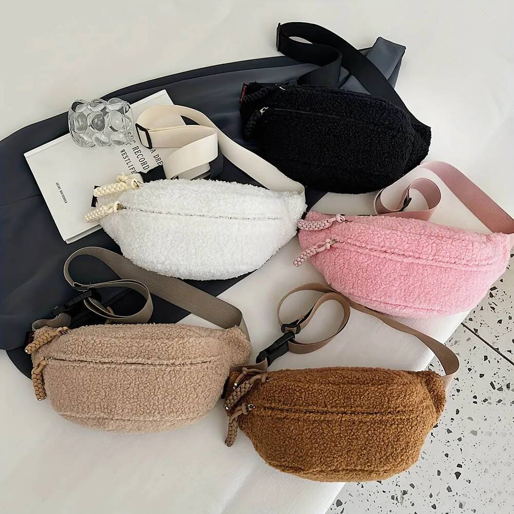 Lamb autumn and winter new fur bag luxury handbag new designer bag fashionable commuting waist bag plush women's shoulder bag