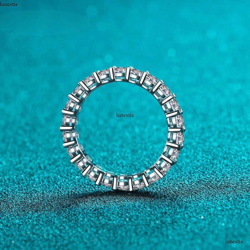 Band COSYA 22 Ct Full Moissanite Row for Women Sterg Sier D White Gold Dia Rings Eternity Wedding Fine Jewelry AA230417