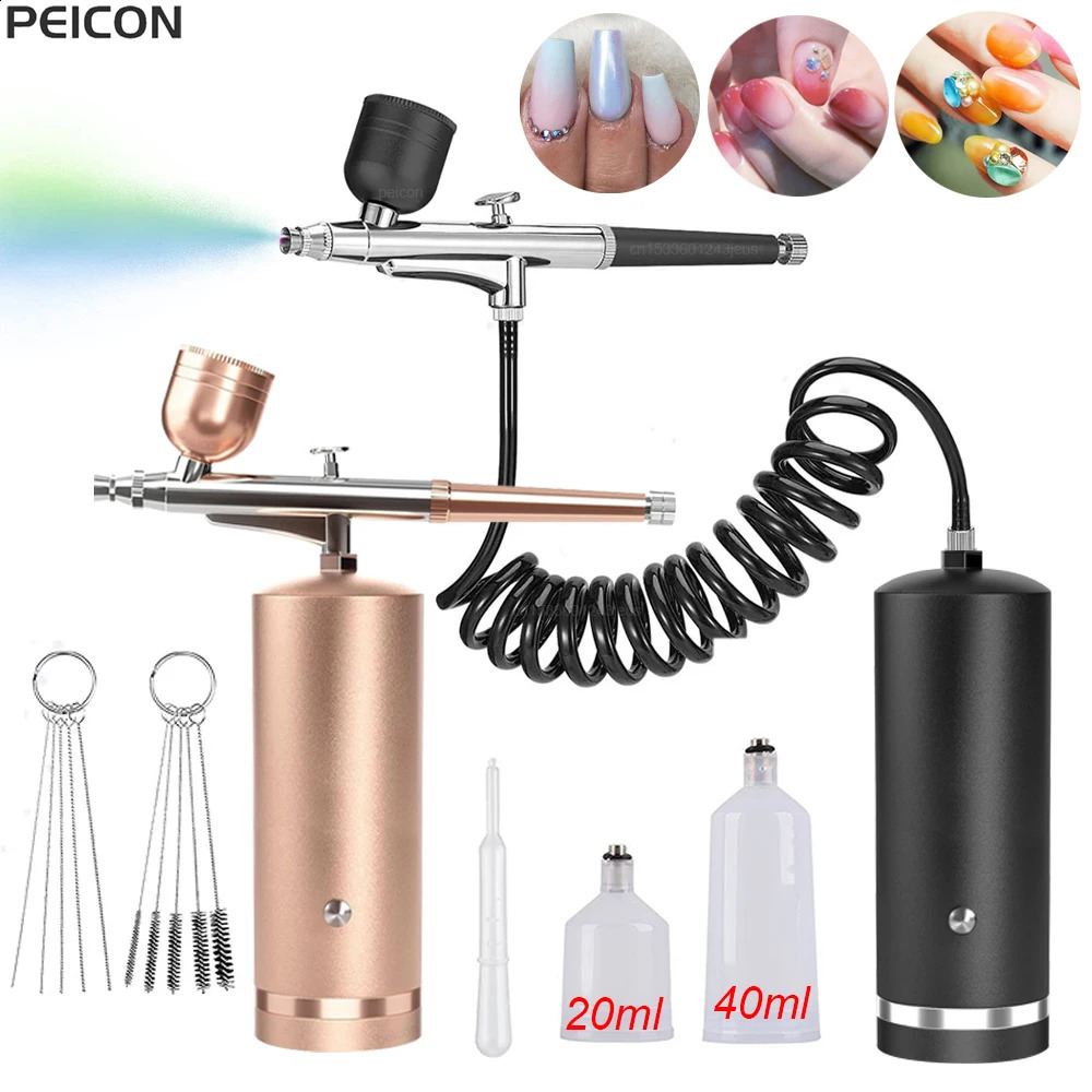 Airbrush Nail with Compressor Portable Airbrush Nails with Compressor Air Brush for Nails Art Painting Cake Crafts Nails Spray 251015
