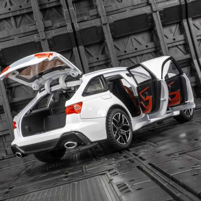 124 Audi RS6 alloy car model door and hood trunk can open has simulated sound and lighting functions fine workmanshipT251023