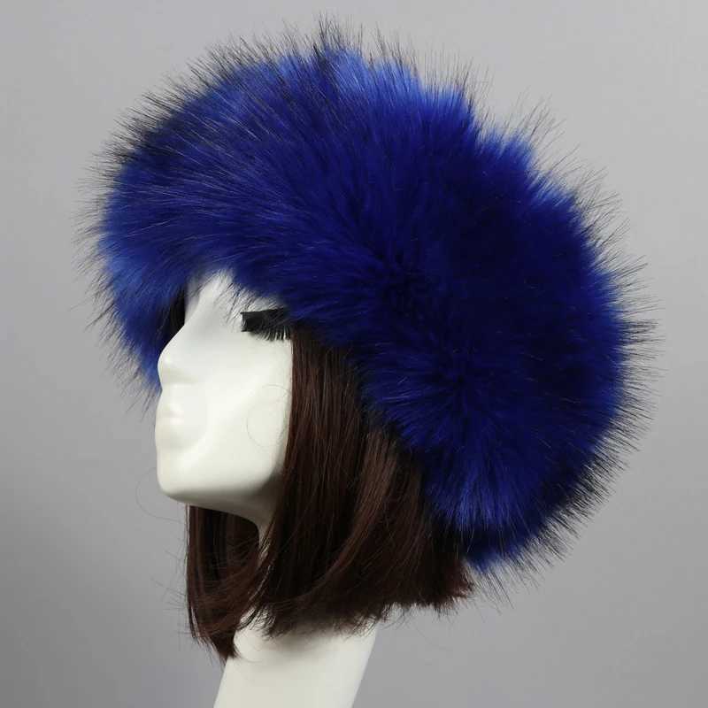 Winter Fluffy Faux Fur Hat Wen Soft Keep Warm Plush pty Top s Haiand Outdoor Windproof Skiing Ear Warmer Russian HatsW251023