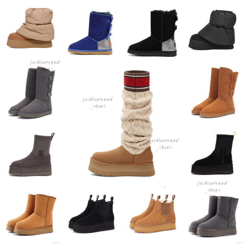 Designer winter snow boots classics Slippers women Fur Slides Men Sand Ultra Mini Platform Boot Slipon Suede slippers Designer Booties