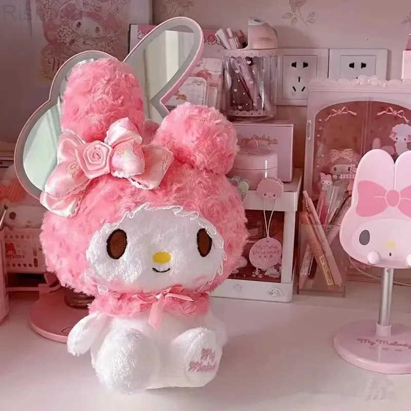 Sanrio Anime Rose Pink Hello Kitty Melody Cartoon Cute Plush Stuffed Toys Soft Pillow Plushies Doll Birthday Gift For Girls Kids L251023
