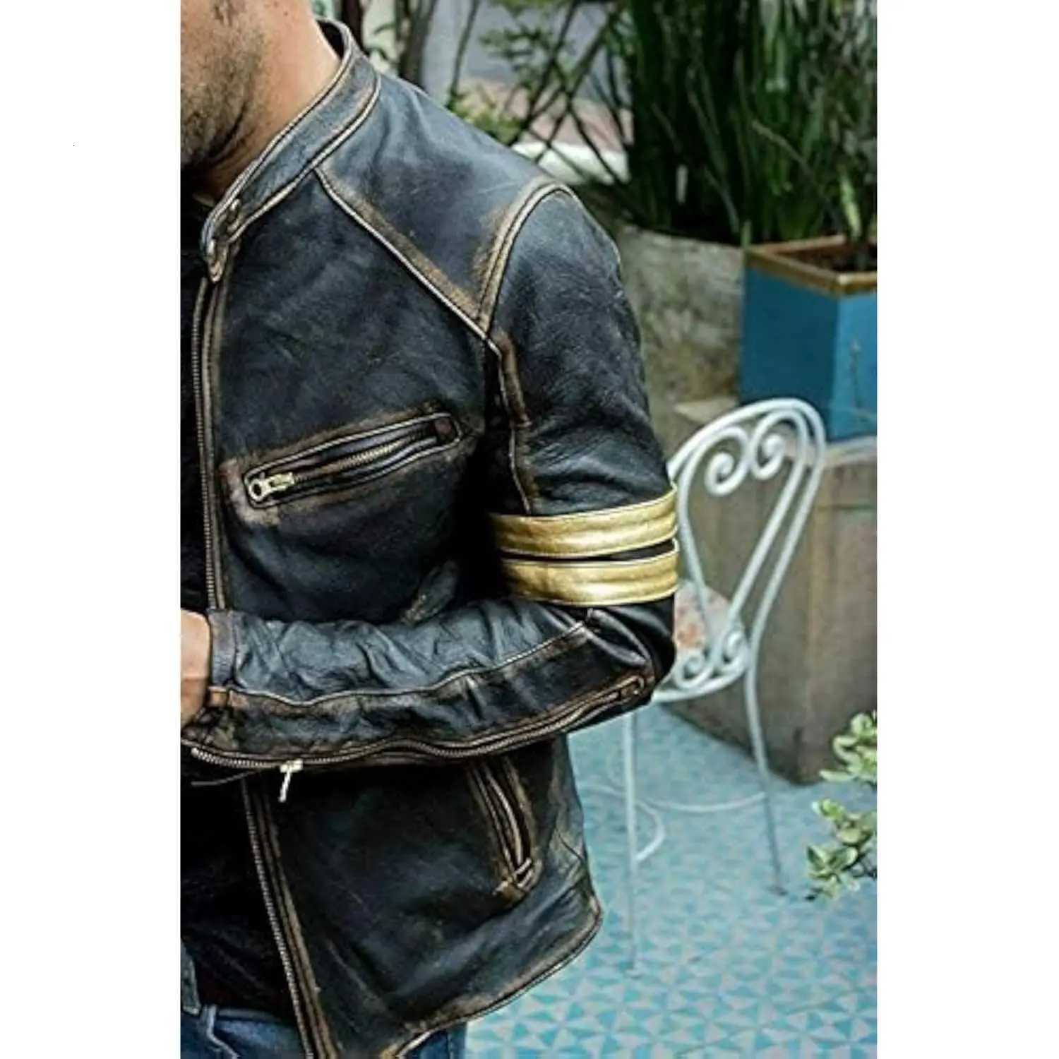 Retro Fashion Leather Jacket Streetwear Blazer Casual Jackets Men Outerwear Leather Moto Jacket Trend Brand Mens New Clothing W251023