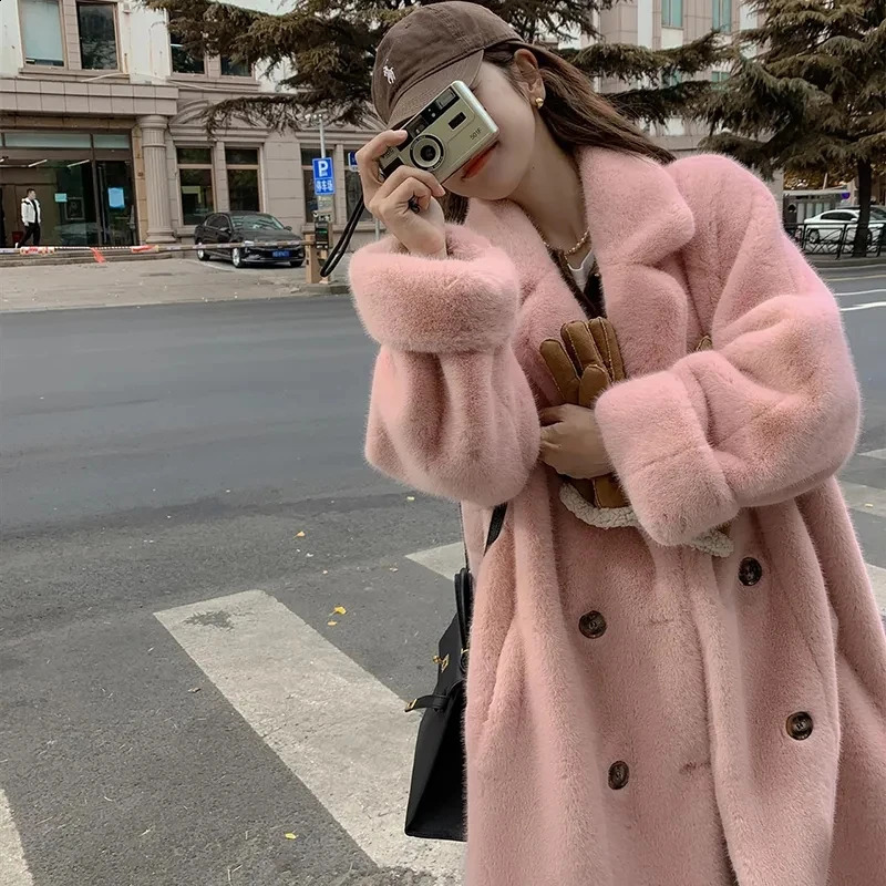 2023 Fur Coat Women Winter Highquality Long Parka Plus Cotton Padded Very Warm Size Female Plush Jacket 251018
