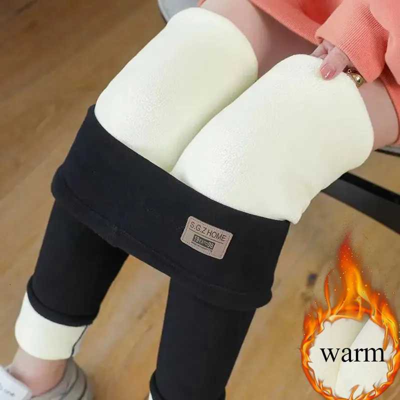 Fall Winter Warm Slim Pencil Leggings Women Casual Elastic High Waist Velvet Lined Pants Classic Solid Thicken Snow Wear CalcaT251023
