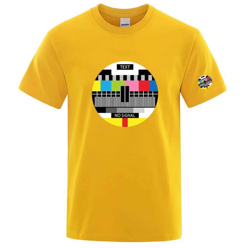 No Signal 2025 Mens High Quality Mens Regular ShortSleeved Shirt Cotton Tshirt Loose Oneck Summer Breathable Tee TopXJ251023
