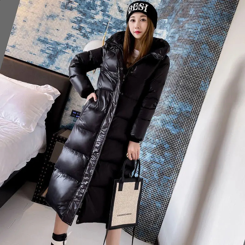 Winter Long Down Jacket Womens Fashion Thick Cotton Parkas Outwear Plus size 4XL Loose Windproof Hooded Snow Coat Female 251022