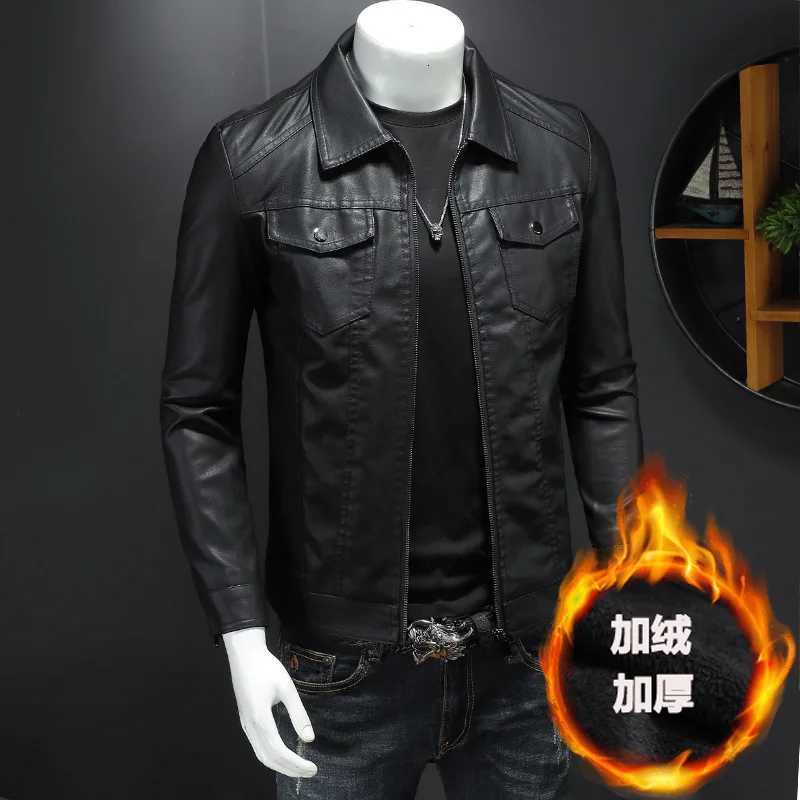 Men Slim Locomotive Leather Jackets Multiple Pockets Moto Biker Pu Leather Coats High Quality Male Spring Leather Jackets 5XL W251023