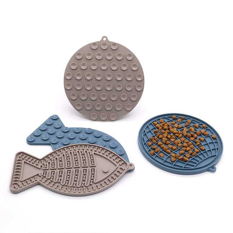 Pet Silicone Licking Mat Cat Antichoking With Slow Food Bowl Dog Bathing Distracted Licking Plate Cutlery Pet Supplies Y251023
