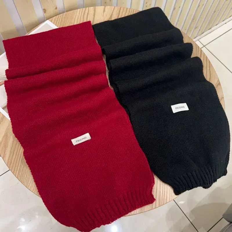 Winter Thermal Knitted Scarf Unisex Solid Color Neck Shawl Wrap Warm Windproof Solid Color Women Men Fashion Motorcycle Scarfs J251113