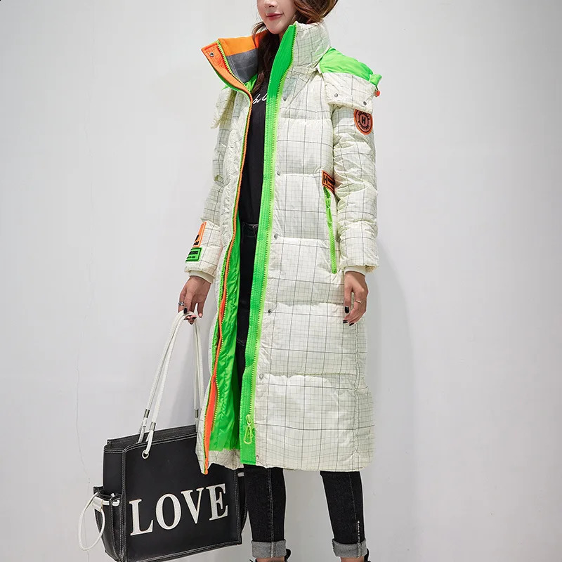 Waterproof Coats Fashion Winter Down Cotton Jacket Womens Glossy Colorful Femme Thick Warm Long Hooded Puffer Parkas 251022