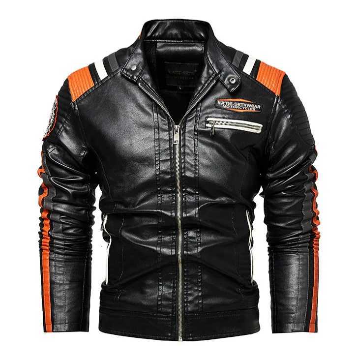 Winter New Fashion Best Seller Mens Solid Color Casual Trendy Thicken Simple Basic Plus Size Stand Collar PU Jackets Male Coats W251023