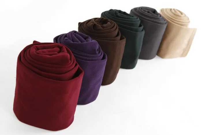 2023 Autumn Winter Woman Thick Warm Leggings Candy Color Brushed Charcoal Stretch Thermal Fleece Pants Trample Feet LeggingsT251023