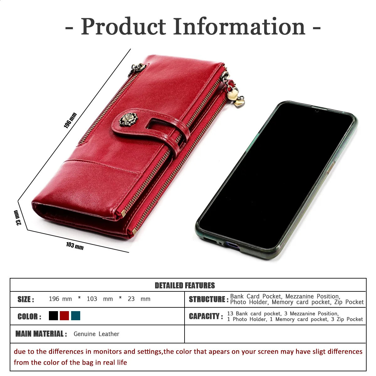Rfid Blocking Genuine Leather Wallet Vintage Coin Purse for Ladies Women Long Clutch Wallets with Cell Phone Bags Card Holder251023