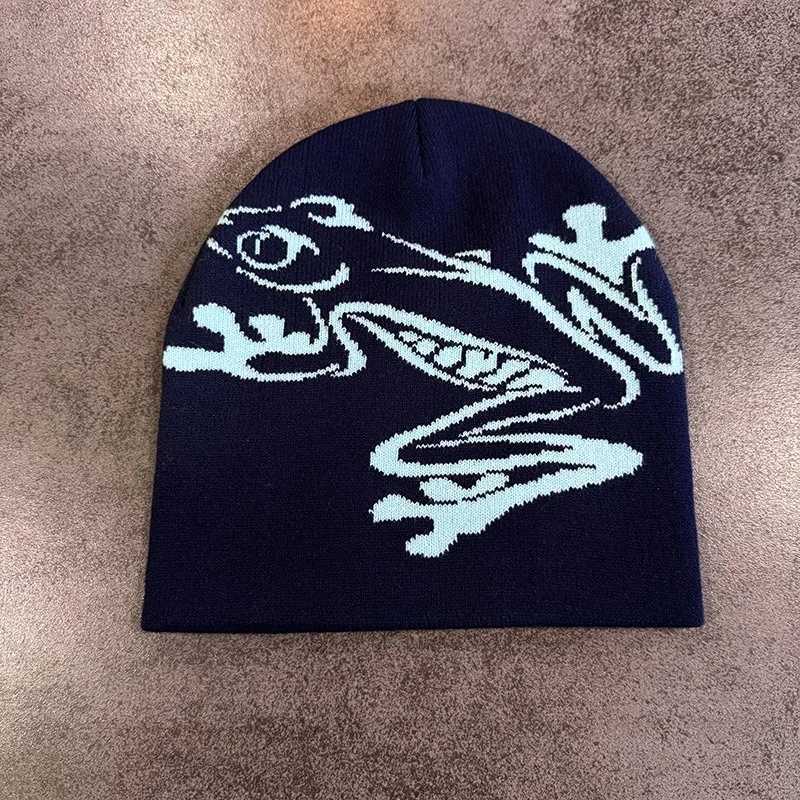 Tree Frog Print Beanie Men Women Stretchy Knit Skull Cap for Outdoor Sports Casual Streetwear Unisex Cuffed Winter HatXJ251023