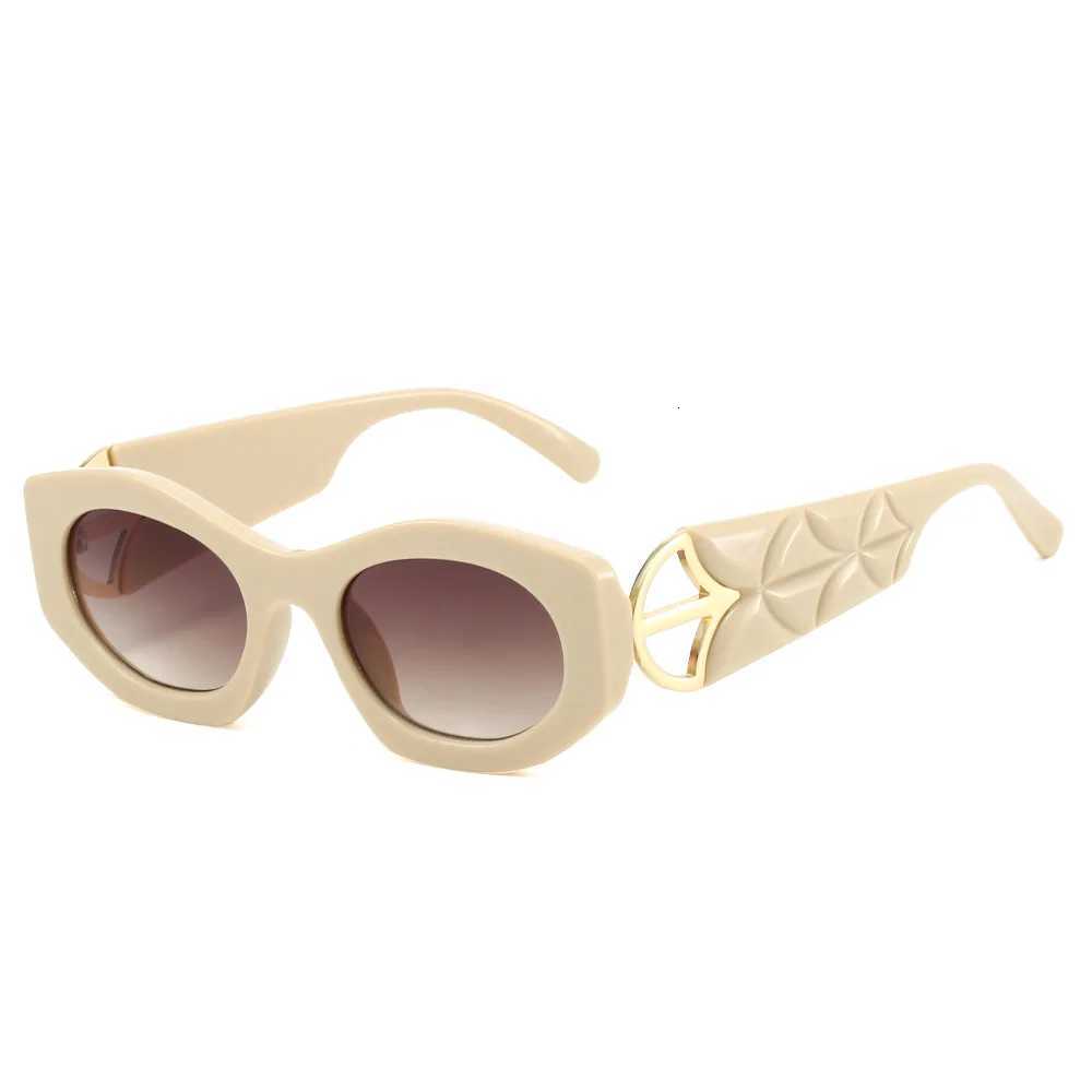 Fashion Square Oval Sunes Wan Brand Designer Irregar Vintage Sun es Fem Travel Retro Wen SunesW251023