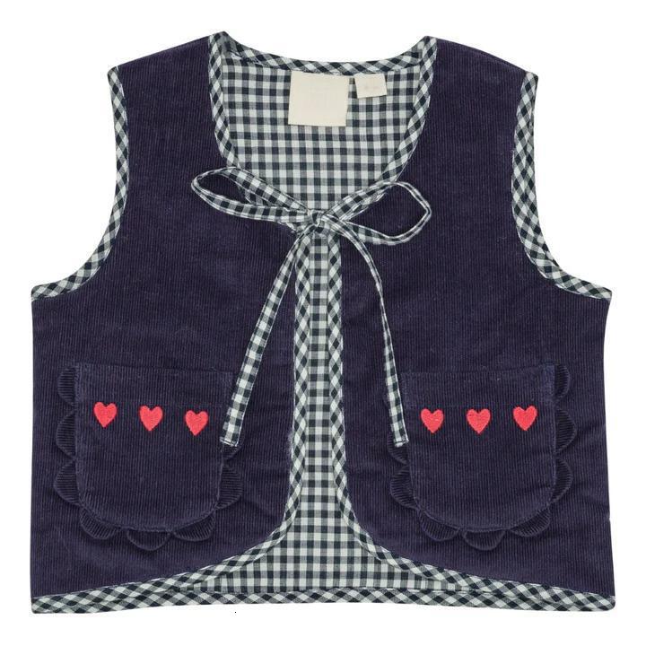 New autumn and winter multifunctional designer fashion corduroy girls' vest and short skirt heart-shaped embroidered children's jacket and s
