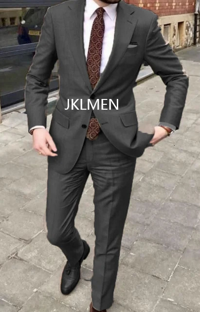 Mens Suit Handsome Casual 2 Piece Suit For Men Wedding Tuxedos Notched Lapel Groomsmen Business Prom Blazer 251020