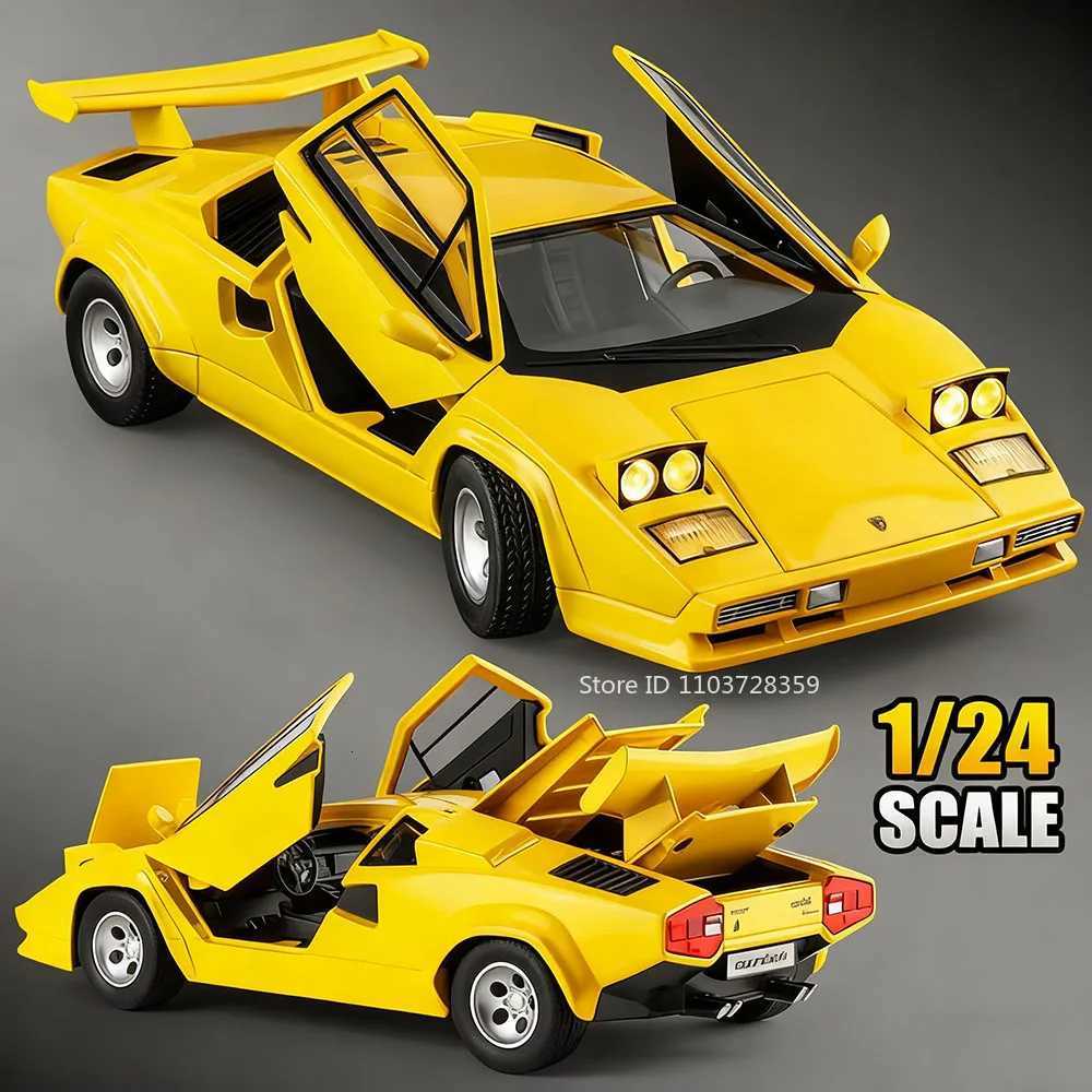 124 Countach LP500S VENENO Miniature Sports Car Model Toys Alloy Diecast Sound Light Pull Back Doors Opened Collection SupercarT251023